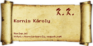 Kornis Károly névjegykártya