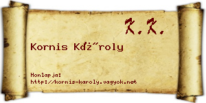 Kornis Károly névjegykártya