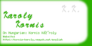 karoly kornis business card